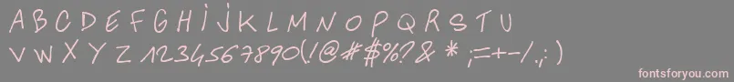 AnotherHandOfCre Font – Pink Fonts on Gray Background