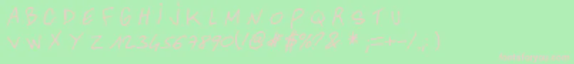 AnotherHandOfCre Font – Pink Fonts on Green Background