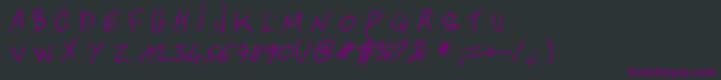 AnotherHandOfCre Font – Purple Fonts on Black Background