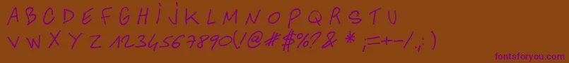 AnotherHandOfCre Font – Purple Fonts on Brown Background
