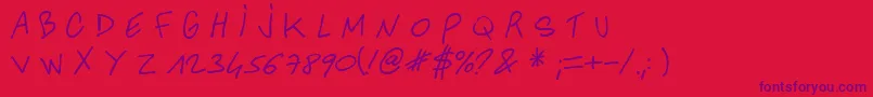 AnotherHandOfCre Font – Purple Fonts on Red Background