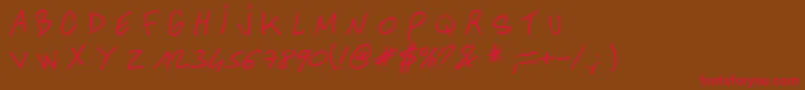 AnotherHandOfCre Font – Red Fonts on Brown Background
