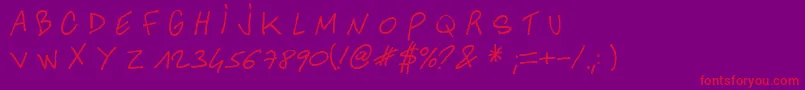 AnotherHandOfCre Font – Red Fonts on Purple Background