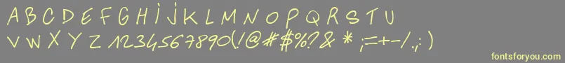 AnotherHandOfCre Font – Yellow Fonts on Gray Background