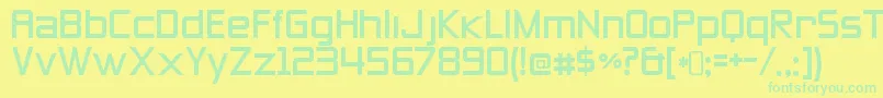 フォントZeroesthreeRegular – 黄色い背景に緑の文字