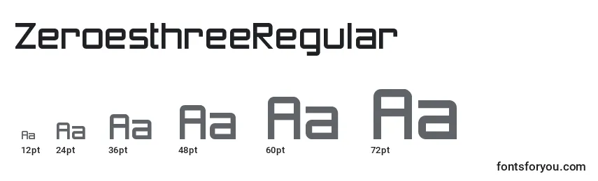 Размеры шрифта ZeroesthreeRegular
