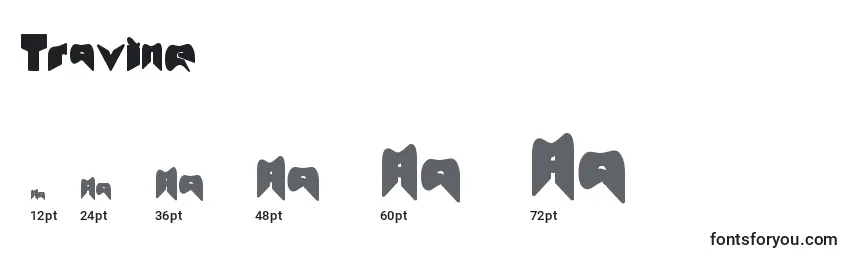 Размеры шрифта Travine