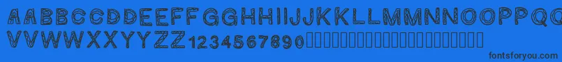 Ginumber1 Font – Black Fonts on Blue Background