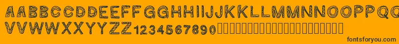 Ginumber1-Schriftart – Schwarze Schriften auf orangefarbenem Hintergrund