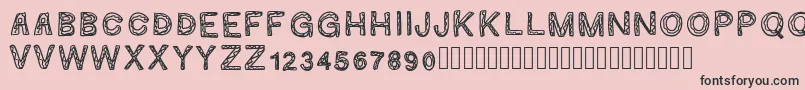 Ginumber1-fontti – mustat fontit vaaleanpunaisella taustalla