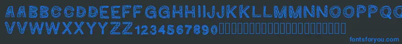 Ginumber1 Font – Blue Fonts on Black Background