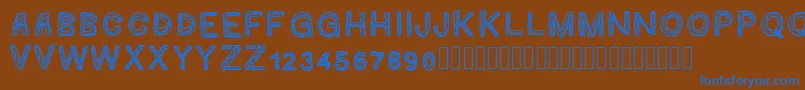 Ginumber1 Font – Blue Fonts on Brown Background