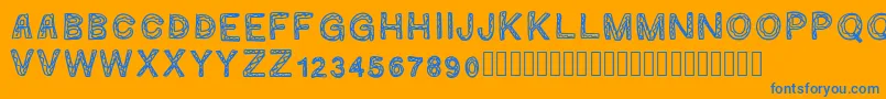 Ginumber1 Font – Blue Fonts on Orange Background