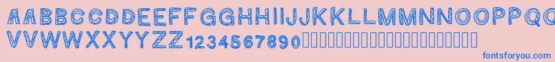 Ginumber1-Schriftart – Blaue Schriften auf rosa Hintergrund