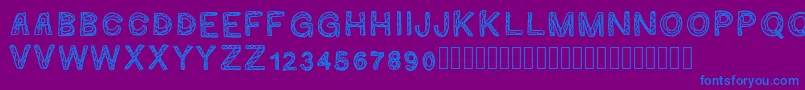 Fonte Ginumber1 – fontes azuis em um fundo violeta