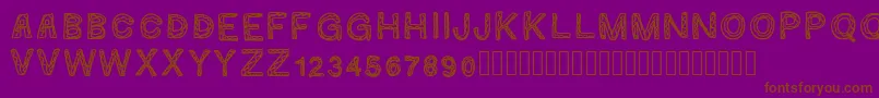 Ginumber1-Schriftart – Braune Schriften auf violettem Hintergrund
