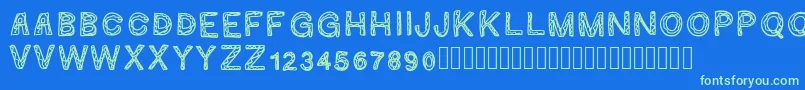 Ginumber1 Font – Green Fonts on Blue Background