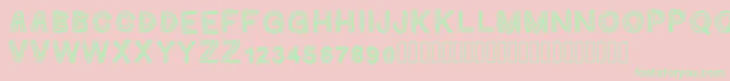 フォントGinumber1 – ピンクの背景に緑の文字