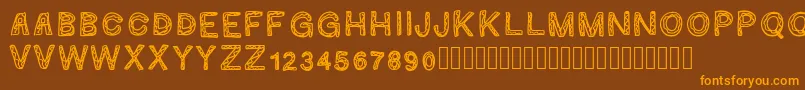 Ginumber1 Font – Orange Fonts on Brown Background