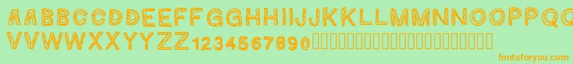 Ginumber1 Font – Orange Fonts on Green Background