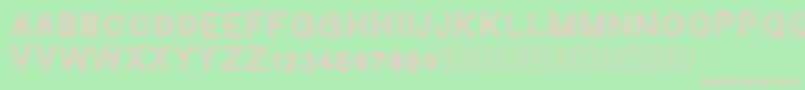Ginumber1-fontti – vaaleanpunaiset fontit vihreällä taustalla
