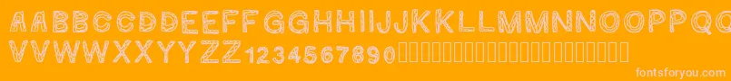 Ginumber1 Font – Pink Fonts on Orange Background
