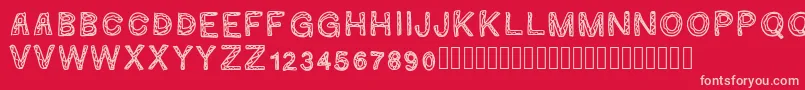 Ginumber1-fontti – vaaleanpunaiset fontit punaisella taustalla