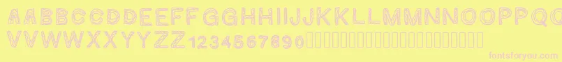 Ginumber1 Font – Pink Fonts on Yellow Background