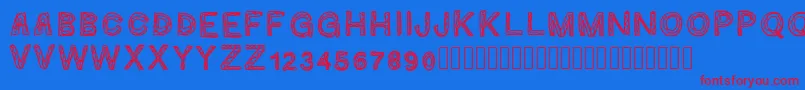 Ginumber1 Font – Red Fonts on Blue Background