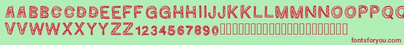 フォントGinumber1 – 赤い文字の緑の背景