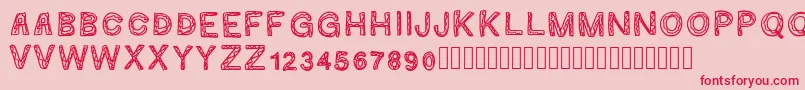 Ginumber1-Schriftart – Rote Schriften auf rosa Hintergrund