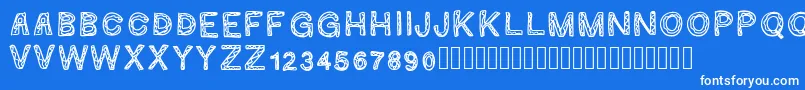 Ginumber1-Schriftart – Weiße Schriften auf blauem Hintergrund