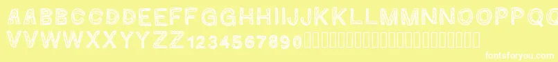 Шрифт Ginumber1 – белые шрифты на жёлтом фоне