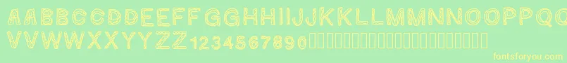 フォントGinumber1 – 黄色の文字が緑の背景にあります