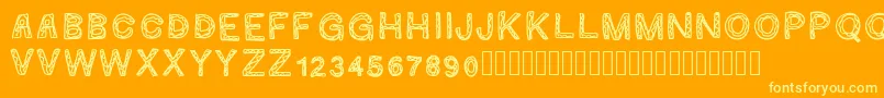 Ginumber1 Font – Yellow Fonts on Orange Background
