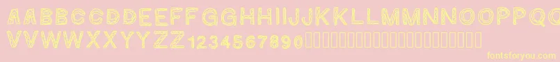 Ginumber1-fontti – keltaiset fontit vaaleanpunaisella taustalla