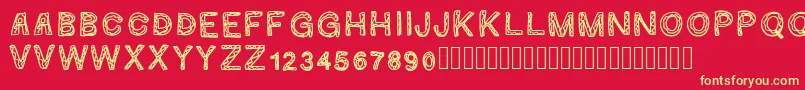 Ginumber1 Font – Yellow Fonts on Red Background