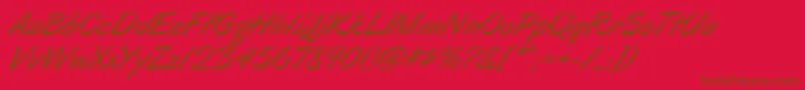 OreganoItalic Font – Brown Fonts on Red Background
