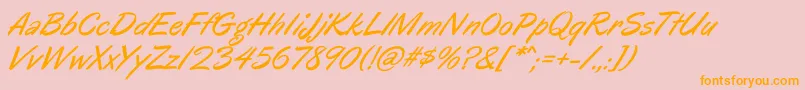 OreganoItalic Font – Orange Fonts on Pink Background