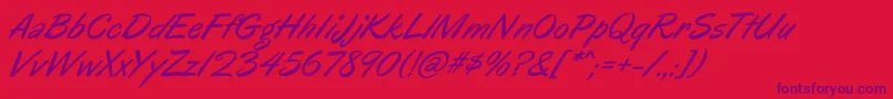 OreganoItalic Font – Purple Fonts on Red Background
