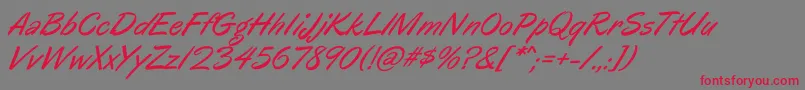 OreganoItalic Font – Red Fonts on Gray Background