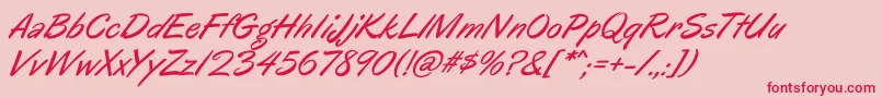 OreganoItalic Font – Red Fonts on Pink Background