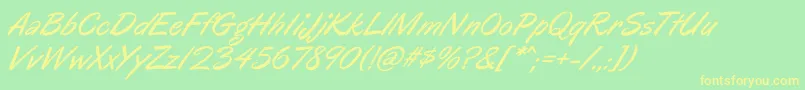 fuente OreganoItalic – Fuentes Amarillas Sobre Fondo Verde