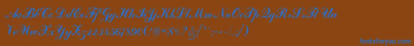 Art Font – Blue Fonts on Brown Background