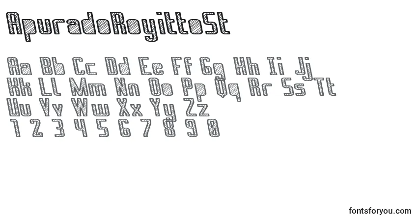 Schriftart ApuradoRoyittoSt – Alphabet, Zahlen, spezielle Symbole