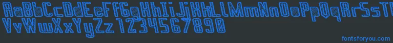 フォントApuradoRoyittoSt – 黒い背景に青い文字