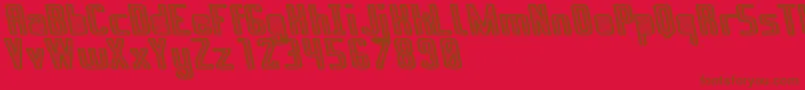 ApuradoRoyittoSt-Schriftart – Braune Schriften auf rotem Hintergrund