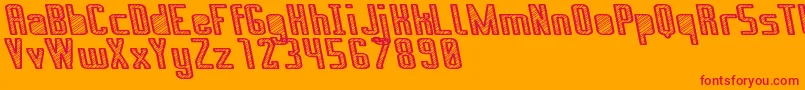 ApuradoRoyittoSt-Schriftart – Rote Schriften auf orangefarbenem Hintergrund