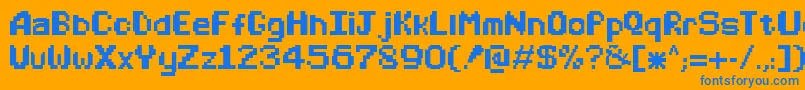 Arcadealternate Font – Blue Fonts on Orange Background