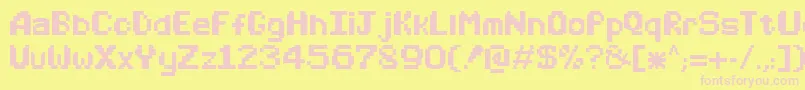 Arcadealternate Font – Pink Fonts on Yellow Background